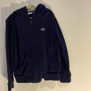 Lacoste boys size 8 hoodie zip up sweatshirt.